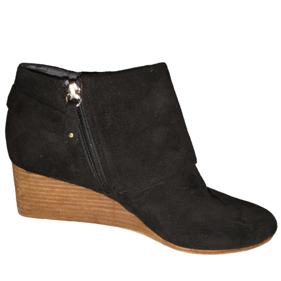 Dr. Scholl’s Women’s Ankle Booties Black US 9.5M Brown Stacked Wedge Buckles - Picture 8 of 12